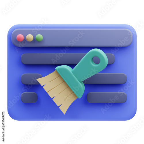 3d Illustration Internet Security Clear cache website