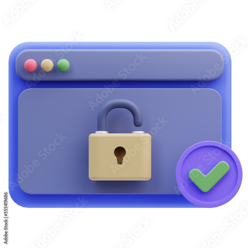 3d Illustration Internet Security web security
