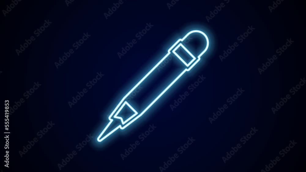 Glowing neon line Pencil with eraser icon isolated on black background. Drawing and educational tools. School office symbol. 4K Video motion graphic animation Glowing neon line Pencil with eraser icon isolated on black background. Drawing and educational tools. School office symbol. 4K Video motion graphic animation