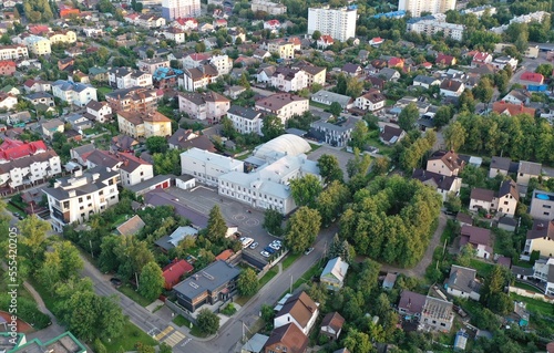 Minsk  Belarus - August 17  2022  The private sector in the capital of Belarus  the city of Minsk. Private households inside the urban area. City townhouses and cottages in Europe. European city.