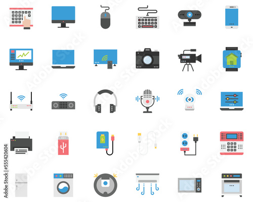 Home Electronics Devices  Icon Symbol Design Simple Set For Using In Web Graphics Report Logo Infographics. Best Quality Outline Symbol Vector Collection ,Camera, Head Phone, Multimedia