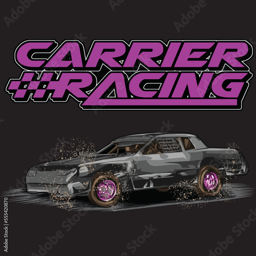 drag race isolated on black background for poster, t-shirt print, business element, social media content, blog, sticker, vlog, and card. vector illustration.