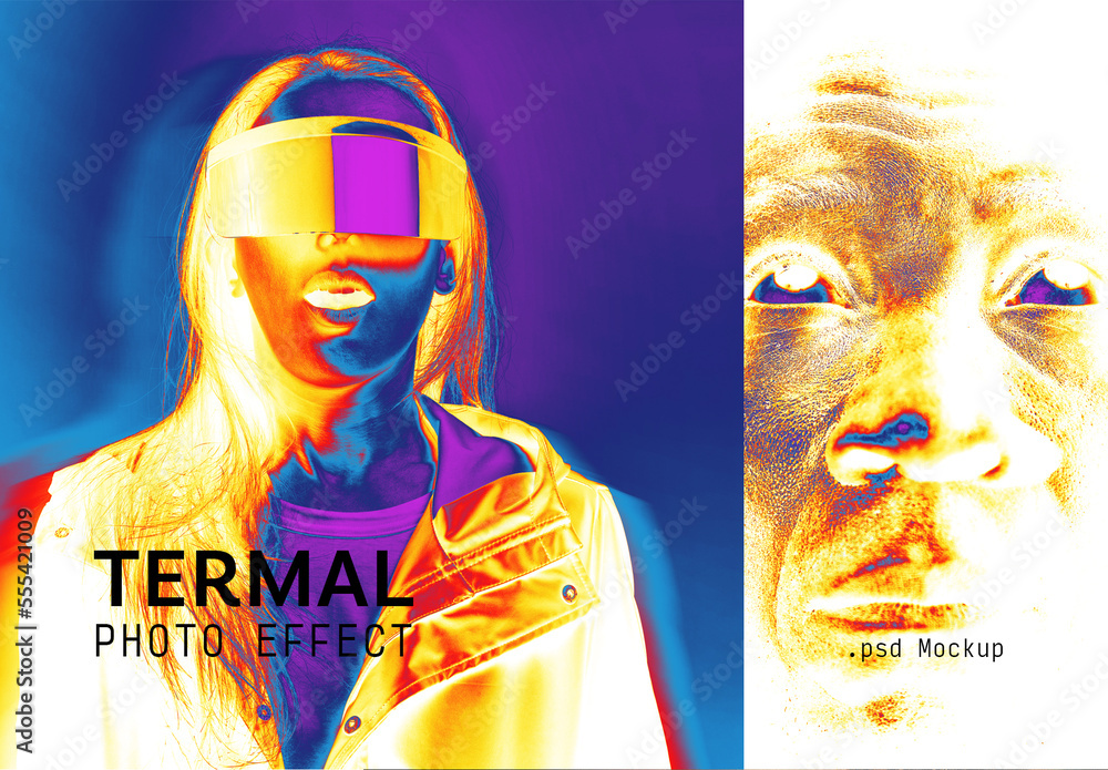 Thermal Photo Effect Stock Template Adobe Stock