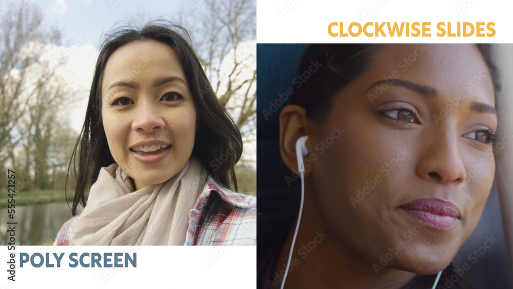 Poly and Clockwise Screen Slides Stock Template | Adobe Stock