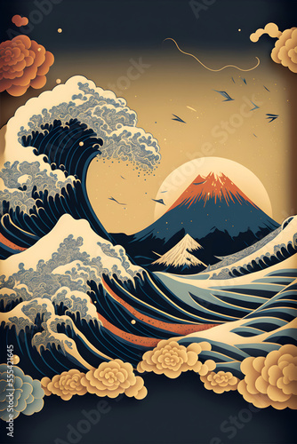 Billede på lærred Japanese Painting Art Wallpapers
