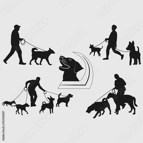 Dog Walker SVG Bundle, Dog Svg, Dog Walker Clipart Svg, Dog Lover Men Svg, Dog Lover Women Svg, Dog Walker Silhouette, 