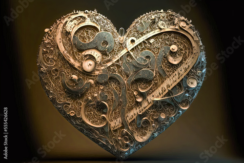 heart on a metal background