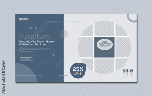 web banner template for modern home interior decoration