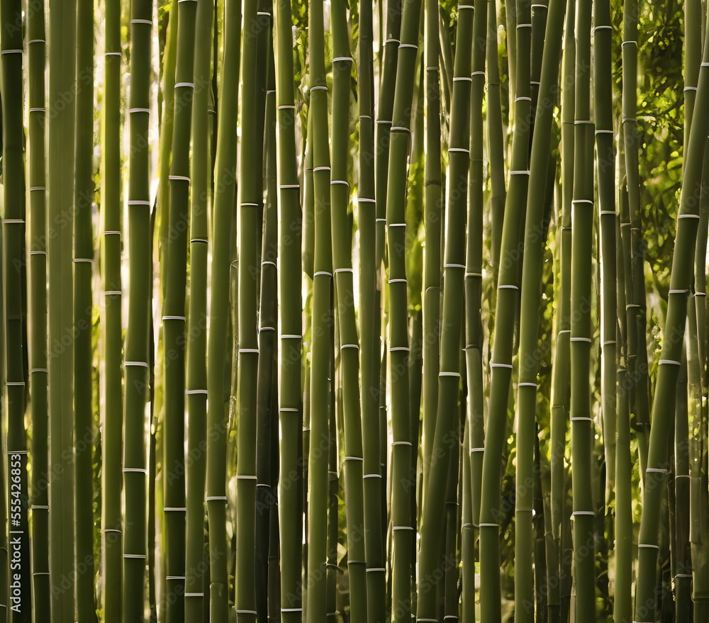 Fototapeta premium Illustration of bamboo forest, generative ai