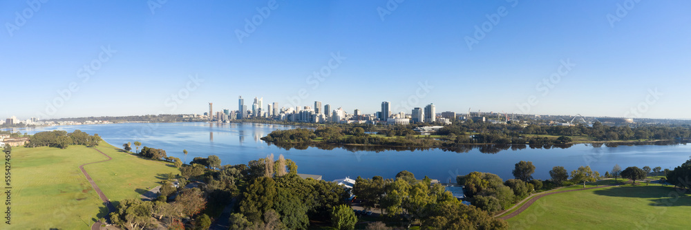 Perth Skyline and Swan River Panorama Perth Skyline and Swan River Panorama