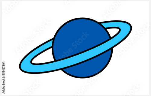 Doodle saturn icon Hand drawn clipart Engraving vector stock illustration EPS 10