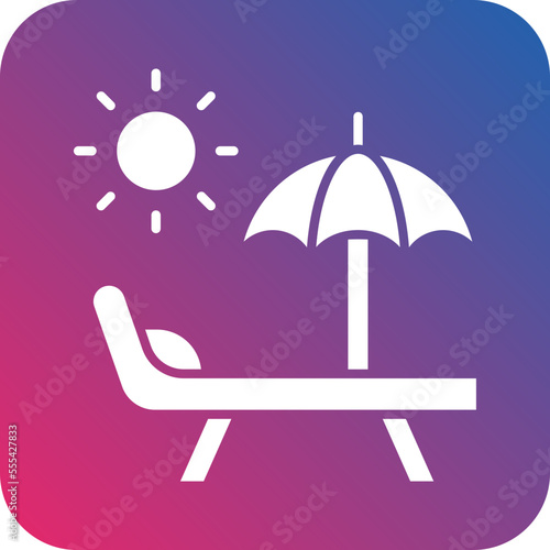 Sun Bed Icon Style