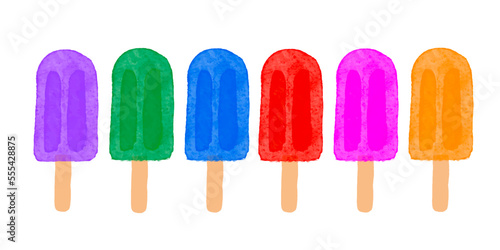 Ice cream vector in different colors for graphic design