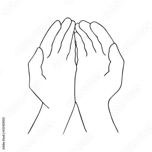 Mans hands black icon.Fraphic art design isolated on white background.