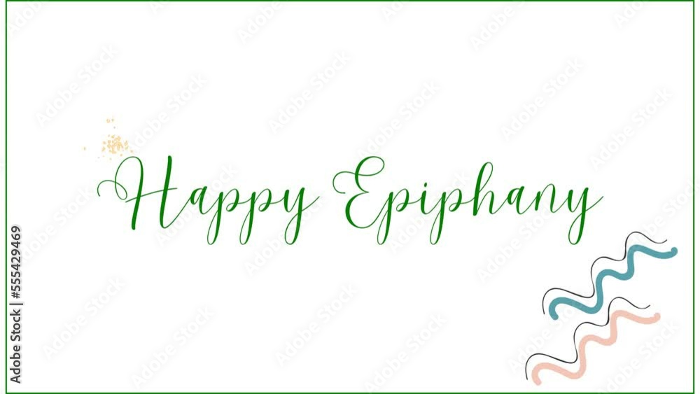 happy Epiphany wish with green borders happy Epiphany wish with green borders