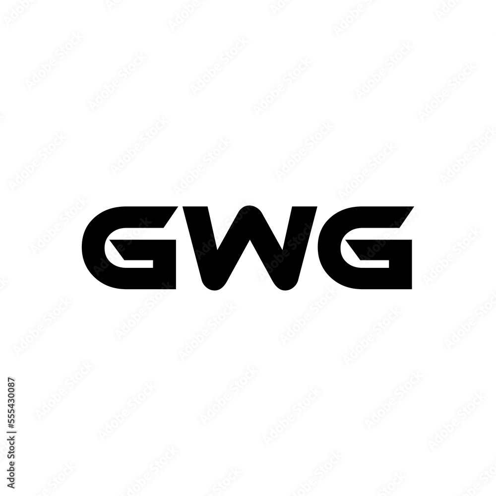 Gwg Letter Logo Design With White Background In Illustrator, Vector 