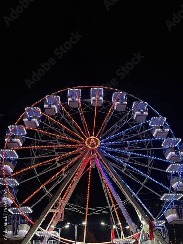  Colorful ferris wheel in Tirana ,albanian capital city. 