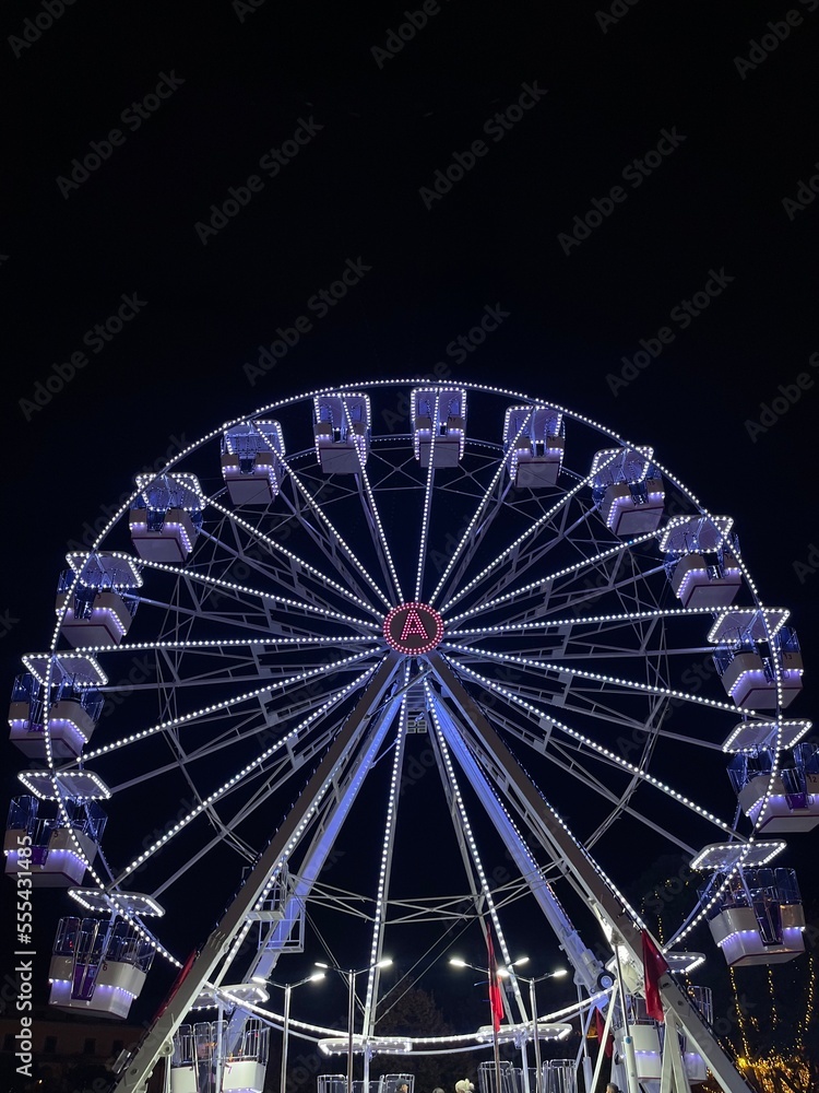  Colorful ferris wheel in Tirana ,albanian capital city. 