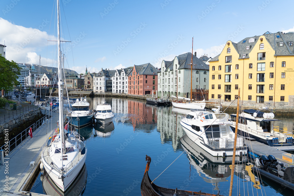 Small boats in Alesund, Norway