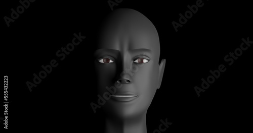 face of person made in 3d with blender