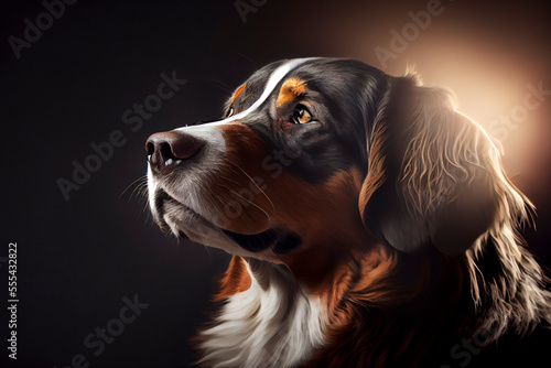 Berner Sennenhund Portrait, Generative KI photo