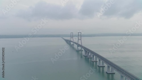 Wallpaper Mural Aerial view of the Suramadu Bridge in the morning. Torontodigital.ca