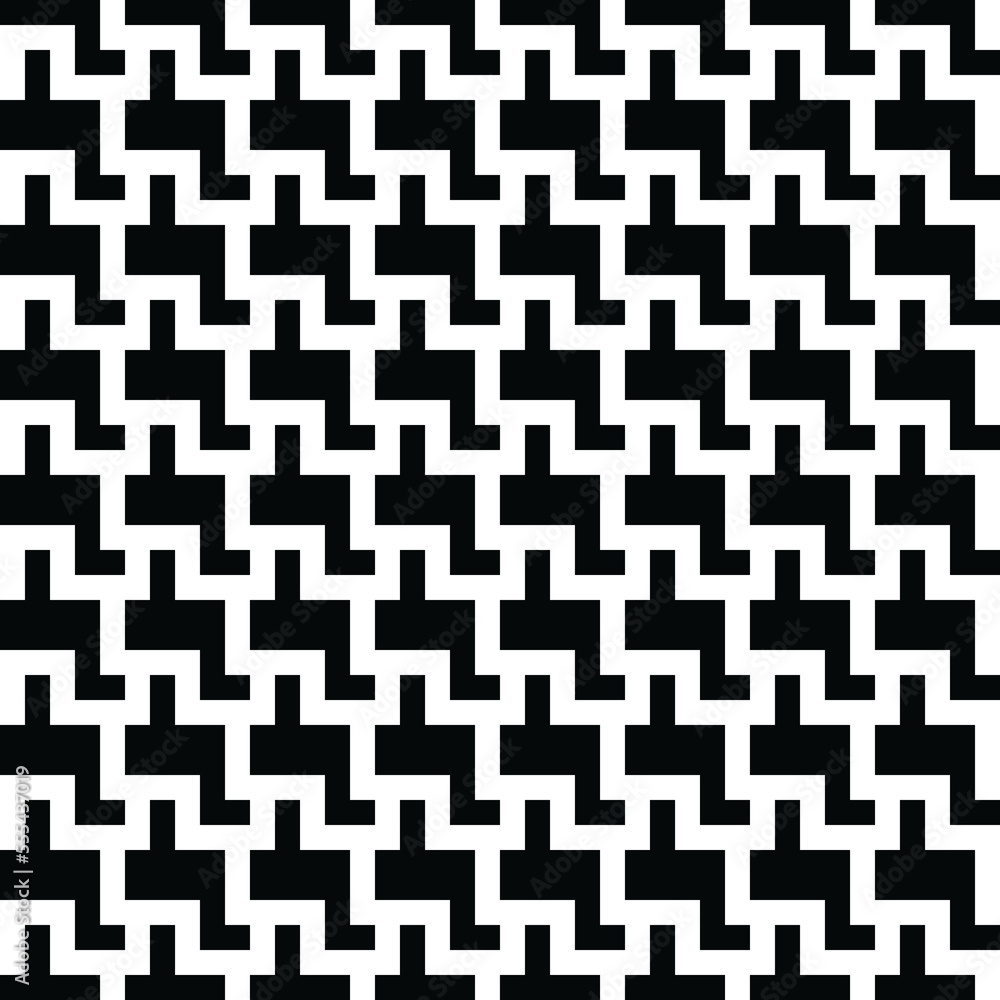 Abstract Monochrome Vector seamless pattern. Modern stylish abstract texture. Repeating geometric tiles from striped elements Abstract Monochrome Vector seamless pattern. Modern stylish abstract texture. Repeating geometric tiles from striped elements