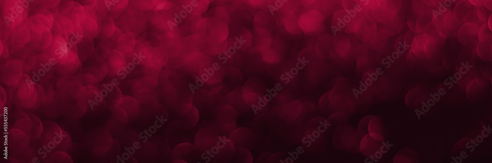 Trendy viva magenta, pink sparkling glitter bokeh panoramic background banner, abstract defocused texture header. Holiday lights. Color of the year 2023 Trendy viva magenta, pink sparkling glitter bokeh panoramic background banner, abstract defocused texture header. Holiday lights. Color of the year 2023
