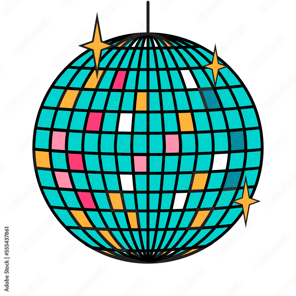 Retro 90'S Disco Ball Sticker Retro 90'S Disco Ball Sticker
