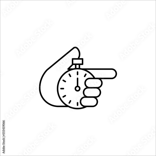 Stopwatch icon, logo. Chronometer, timer sign. vector illustration isolated on white background.