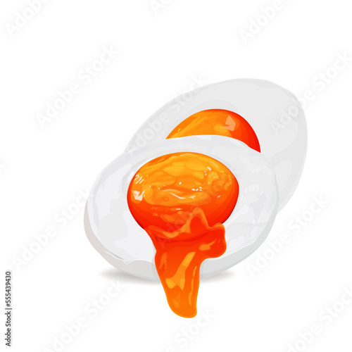 Realistic salted egg yolk dripping, vector illustration and design.on white background. Vector eps 10.