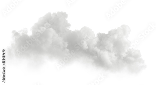 Fotografie, Obraz Cutout clean white cloud transparent backgrounds special effect 3d illustration