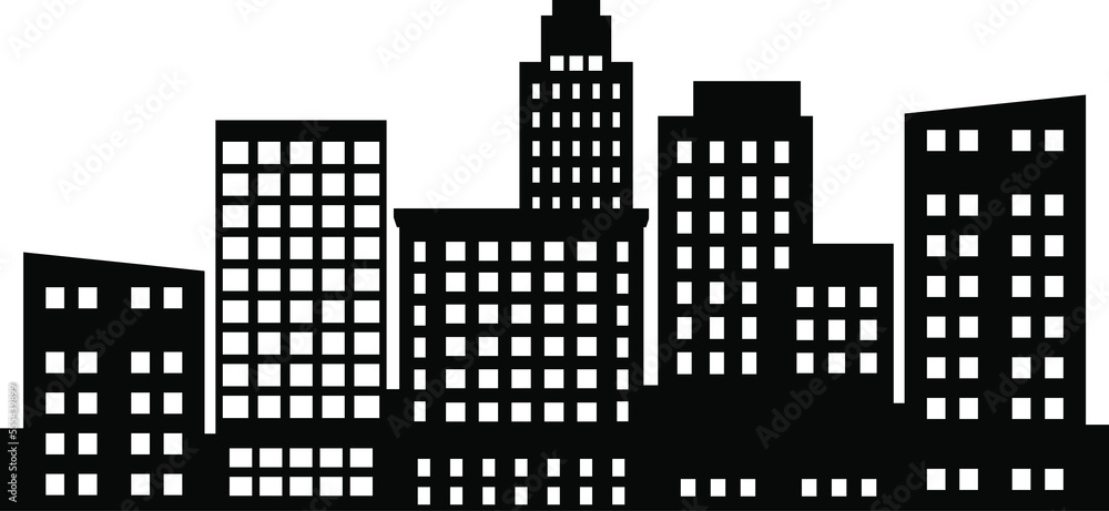 Building    illustrations of a silhouette of city structures in outlines beneath different developments are utilized in high-rise and low-rise outlines urban 