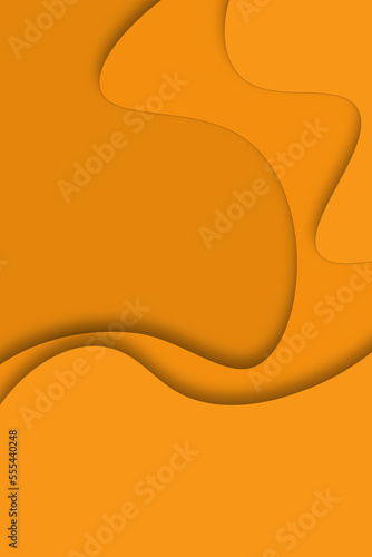 trendy 3d yellow paper cut background with empty space