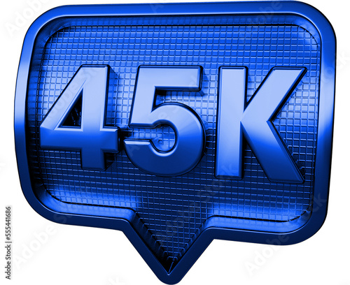 Icon 45k followers 3d blue photo