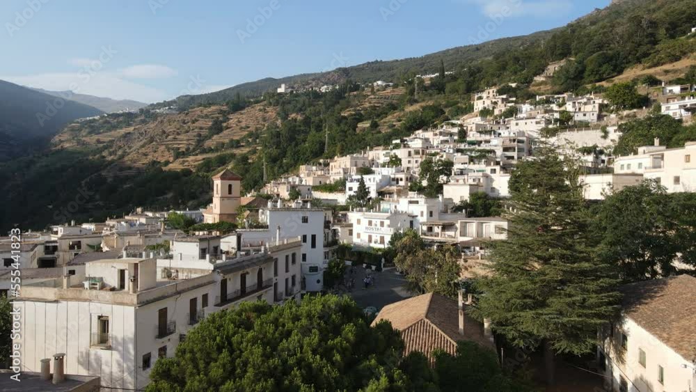 Aerial view of the Alpujarra white village in Anadalusia mountains, Spain Aerial view of the Alpujarra white village in Anadalusia mountains, Spain