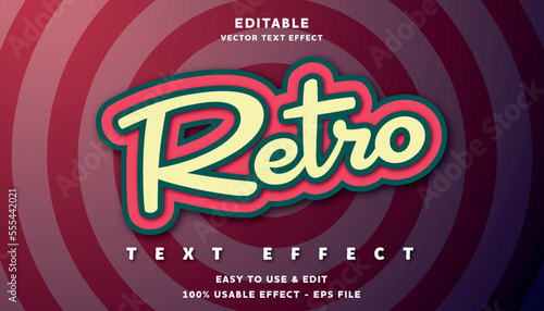retro editable text effect with modern and simple style, usable for logo or campaign title	
