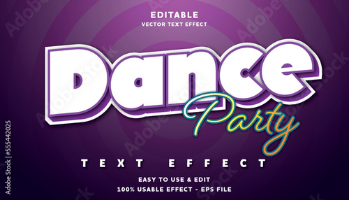 dance party editable text effect with modern and simple style, usable for logo or campaign title	
