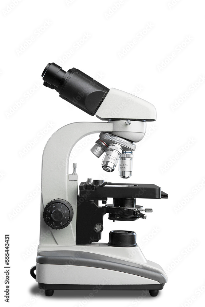 Laboratory equipment concept. Classic scientist microscope Laboratory equipment concept. Classic scientist microscope