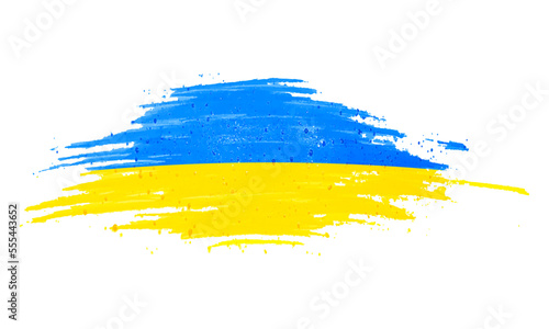 Vector hand painted ukraine flag colors isolated on white background