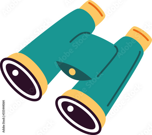 Vintage binocular flat icon Optical instruments Vision equipment