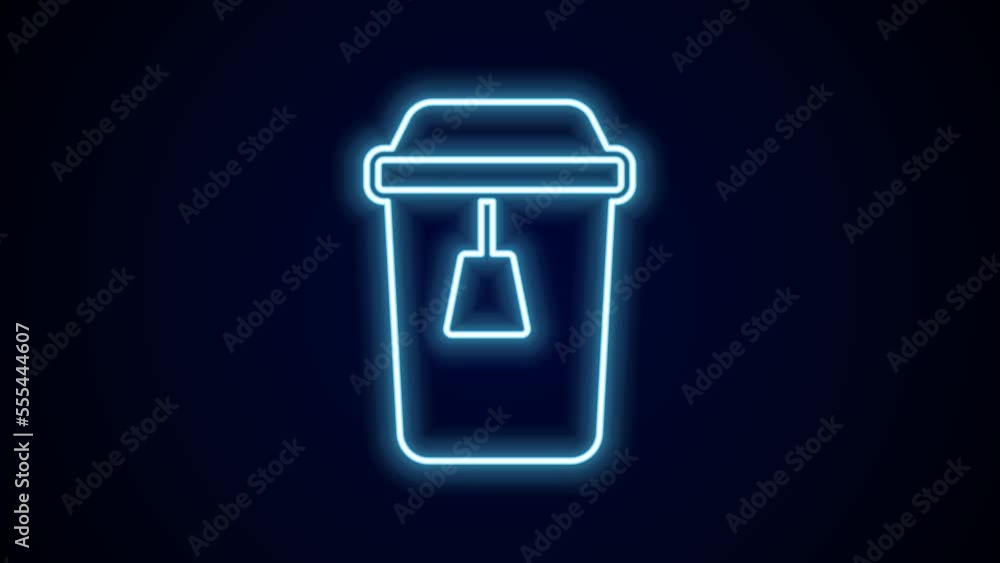 Glowing neon line Cup of tea icon isolated on black background. 4K Video motion graphic animation Glowing neon line Cup of tea icon isolated on black background. 4K Video motion graphic animation