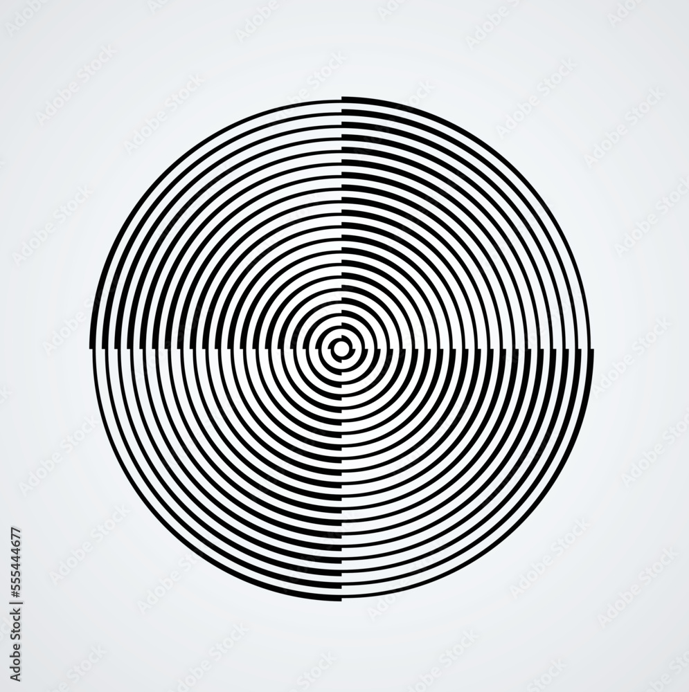 Lines in Circle Form . Spiral Vector Illustration .Technology round Logo . Design element . Abstract Geometric shape . Lines in Circle Form . Spiral Vector Illustration .Technology round Logo . Design element . Abstract Geometric shape .