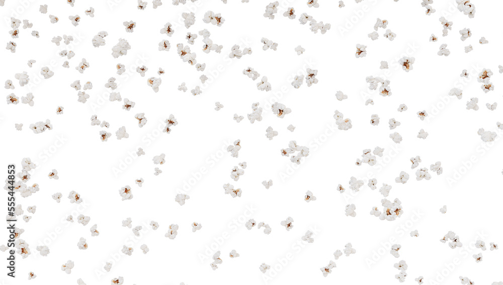 Flying popcorn, isolated on transparent background Flying popcorn, isolated on transparent background