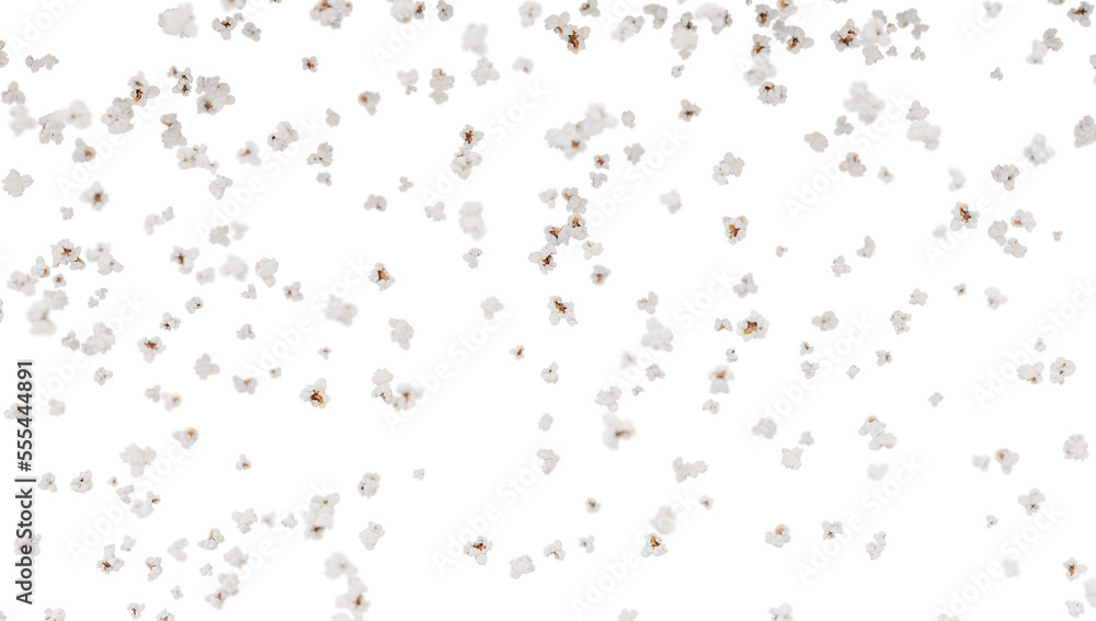 Flying popcorn, isolated on transparent background Flying popcorn, isolated on transparent background