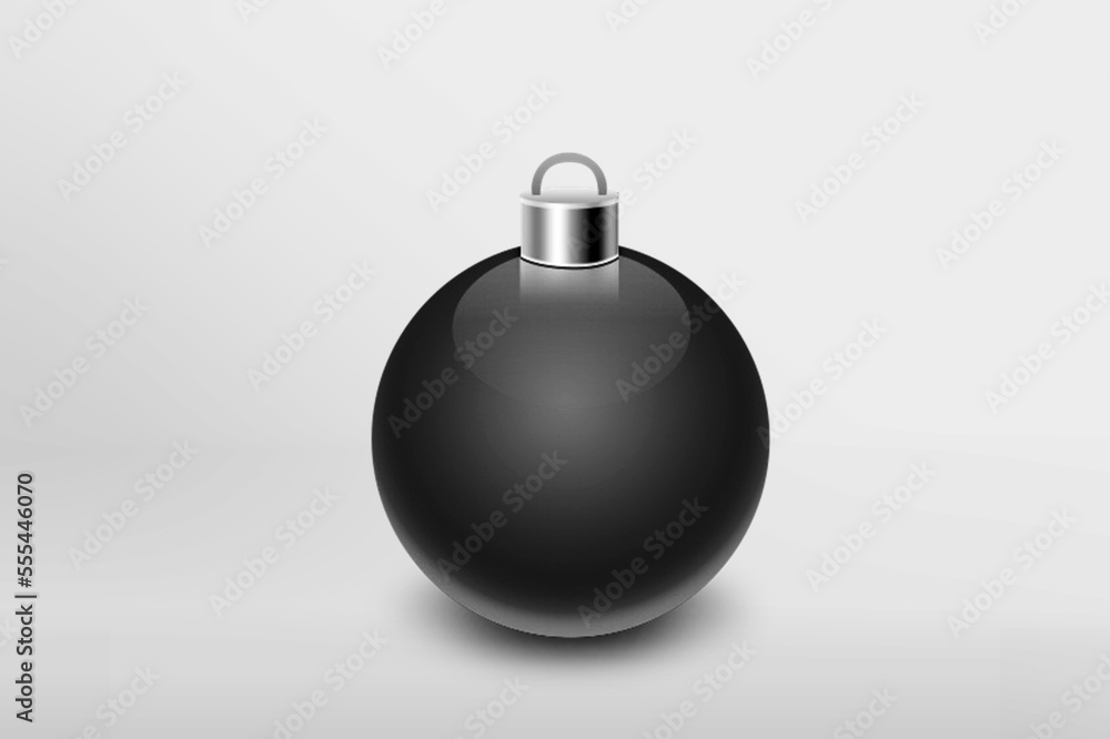 Black beautiful Christmas ball on desk Black beautiful Christmas ball on desk
