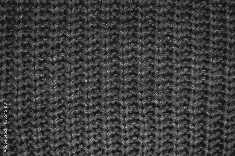 Organic knitted material with macro wool threads. Organic knitted material with macro wool threads.