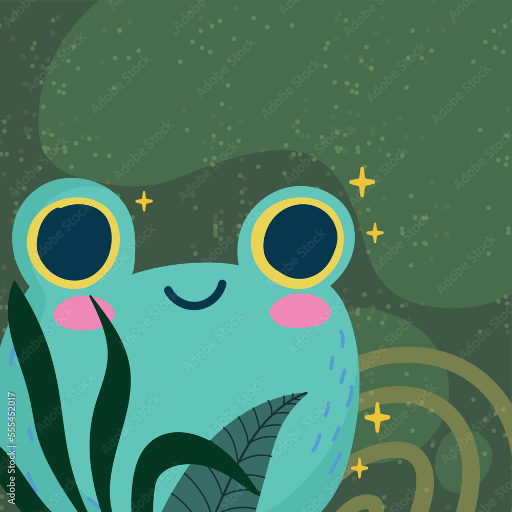 Fototapeta premium frog and leaf