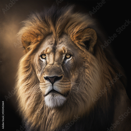 beautiful lion portrait isolated. generative ai