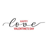 Love lettering. Happy Valentine's day. Vector illustration with word love for greeting card